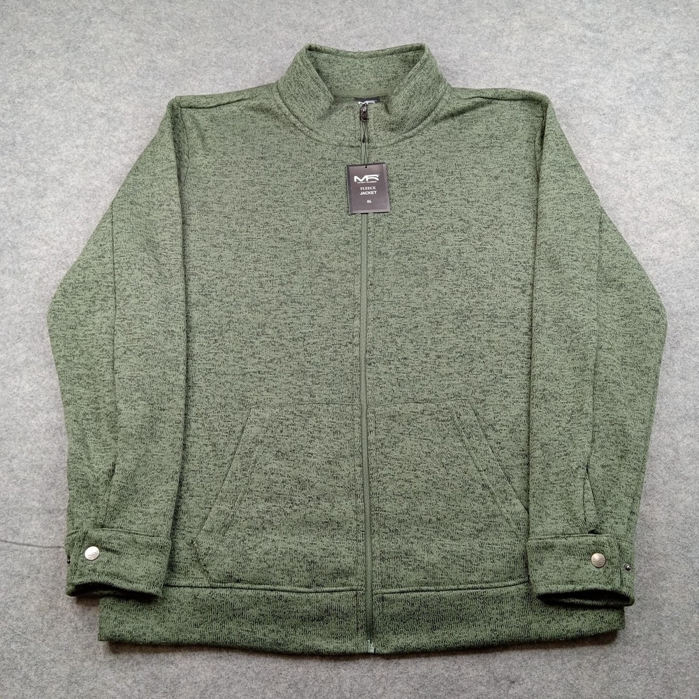 Mack Russo Jacket Mens XL Green Fleece Full‎ Zip Knit Casual Outerwear IT-24014